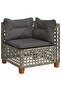 9 Piece Garden Sofa Set with Cushions Grey Poly Rattan - 2