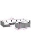 9 Piece Garden Lounge Set with Cushions Grey Poly Rattan - 3