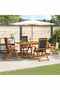 5 Piece Garden Dining Set Solid Wood Acacia and Textilene