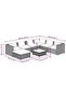 8 Piece Garden Lounge Set with Cushions Poly Rattan Grey - 3