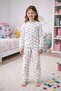 Girl's Color Palette Patterned Pajama Set for Ages 8 - 13 - 7
