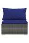 10 Piece Garden Lounge Set with Cushions Grey Poly Rattan - 2