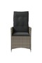 Reclining Garden Chairs 2 pcs with Cushions Grey Poly Rattan - 4