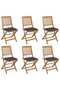 Folding Garden Chairs 6 pcs with Cushions Solid Acacia Wood