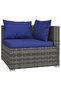 7 Piece Garden Lounge Set with Cushions Poly Rattan Grey - 4