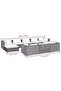 10 Piece Garden Lounge Set with Cushions Grey Poly Rattan - 8
