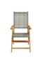 Reclining Garden Chairs 4 pcs Grey Poly Rattan and Solid Wood - 2