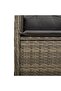Reclining Garden Chairs 2 pcs with Cushions Grey Poly Rattan - 7