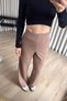 Mink Wide Leg High Waist Elastic Waistband Trousers - 4