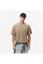Retro Washed Denim Men's Brown T-Shirt