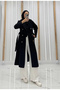 Our Black Cashmere Coat Model - 3