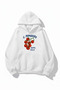 Unisex Soft Textured Il Pomodoro Roma Italia Printed Design Oversized 3 Thread Hoodie Sweatshirt