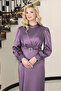Satin Evening Dress with Buckle Detail - 3