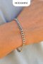 Silver Color Steel Tarnish Free Stainless Chain Bracelet - 7
