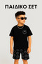 Children's Bottom Top Suit Shorts T-Shirt Summer Two-Piece Set - 3