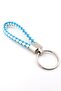 Cross Weave Blue White Color Faux Leather Keychain Ax055