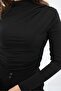 Women's Long Sleeve Degaje Collar Snap Fastener Bodysuit 1870-25 - 2