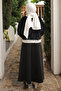 Black Pleated Angora Soft Knit Cardigan with Stone Detail - 4
