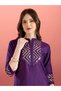 Purple Muslin Silk Sequin Embroidered A-Line Co-ord Set for Women–Indian Festive Party Co-ord Outfit - 5
