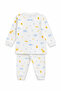 Baby Girl and Boy Corded Fabric Ribbed Bottom and Top Set with Elephant and Giraffe Pattern - 2