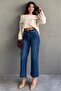 Blue Straight Cut Wide Leg Women's Flared Jean Mg2630 - 8