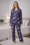 Women's 0472 Suede Long Sleeve Pajama Set