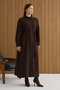 Brown Beaded Detailed Ferace - 3