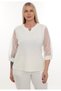 Stylish Sleeve Flok Detail Blouse ETS636