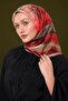 Geometric Striped Floral Pattern Sparkling Crystal Scarf