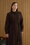 Brown Beaded Detailed Ferace - 4