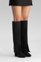 Aja Black Suede Women's Thick Heeled Boots That Can Be Used as Boots - 8