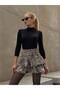 Bird Eye Fır Fır Mini Skirt with Tie Detail