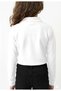 Children's Polo Neck Long Sleeve School T-Shirt Polo Fabric School Wear - White - 3