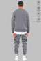Unisex Long Sleeve Stitch and Angel Printed Crew Neck Hoodless Fleece-Lined Oversized Sweatshirt - 4