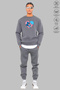Unisex Long Sleeve Stitch and Angel Printed Crew Neck Hoodless Fleece-Lined Oversized Sweatshirt - 2