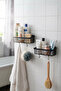 2-Piece Adhesive Bathroom Shelf, No Drilling Required, Shower Shelf Organizer, Plastic Shampoo Holder, Bathroom Organizer