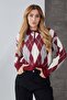 Zenne Baklava Patterned Polo Neck Knit Sweater - 2