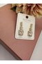 Baget Zircon Stone Hanging Steel Earrings - 2