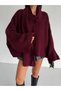 Soft V-Neck Women's Knit Sweater with Shawl Detail - 4
