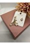 Zircon Stone Single Ear Dangle Charm Steel Earring - 4