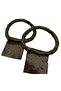 Real Leather 13 cm Nova Round Model Khaki Green Color Double Bag Handle