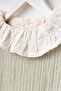 Girl's Cotton Sage Green Lace Ruffle 3-Piece Set - Vest Blouse Pants - 5