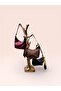 Zippered Shoulder Bag with Suede Scarf Detail - 7