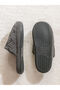 Gray Quilted Patterned Men's House Slippers - 4