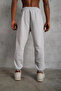 Men's Three-Thread Bottom Sweatpants with Elastic Cuffs - Gray - 4