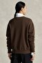 Women's Oversized Sweatshirt Parisian Bear Printed Brown – Crew Neck, 3 Thread Raised Embroidery - 3