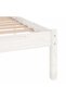 Bed Frame without Mattress White Solid Wood Super King Size - 5