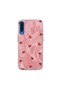 Samsung Galaxy A50S Compatible Case Pink Heart Silicone Case Red