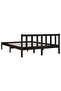 810096 Bed Frame without Mattress Black Solid Wood 160x200 cm - 5