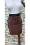 Amora Pleated Pencil Skirt High Waist Stylish Design Brown